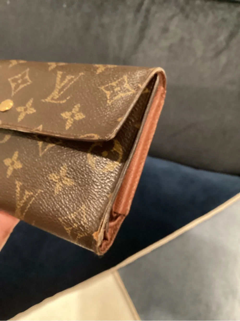 Louis Vuitton Monogram Canvas Continental Wallet in Brown/Gold Hardware